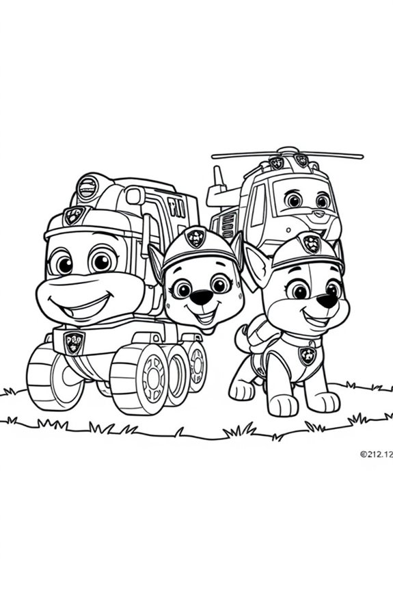paw patrol fahrzeug ausmalbild