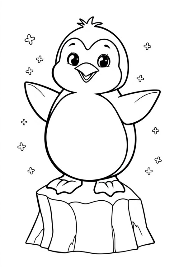 Pinguin Ausmalbild herunterladen