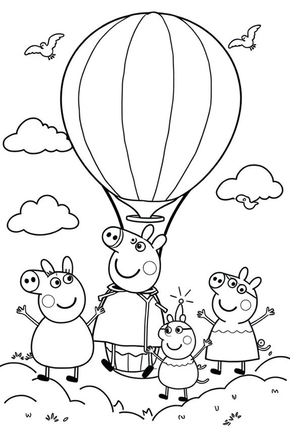 Peppa Wutz Ballon Ausmalbild