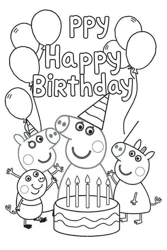 Peppa Wutz Geburtstag Ausmalbild