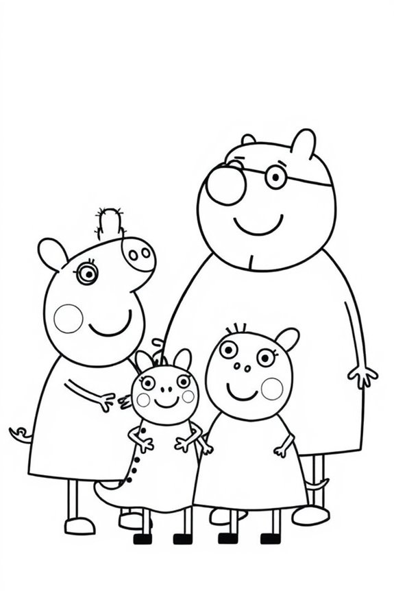 Peppa Wutz Familien-Malvorlage
