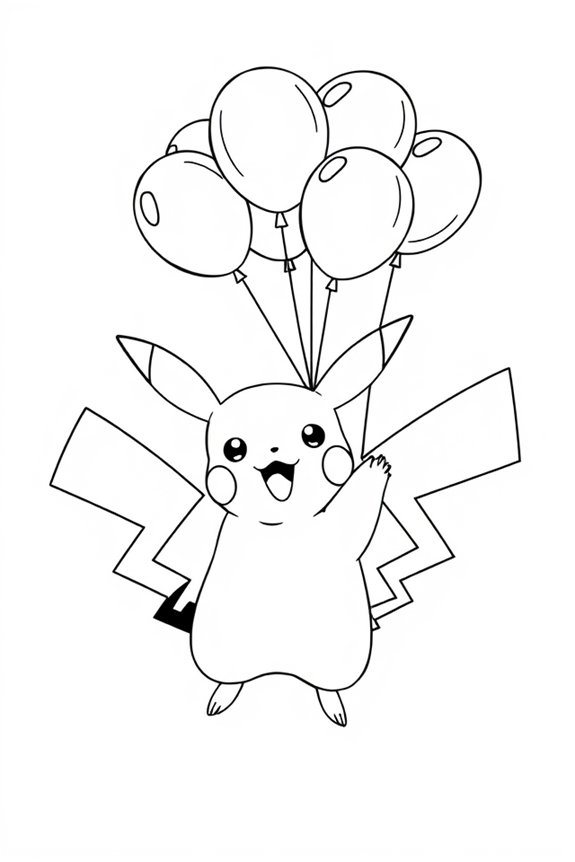 Pikachu Luftballon Ausmalbild