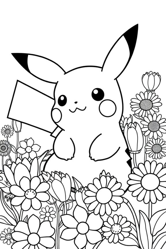 Pikachu Ausmalbild herunterladen