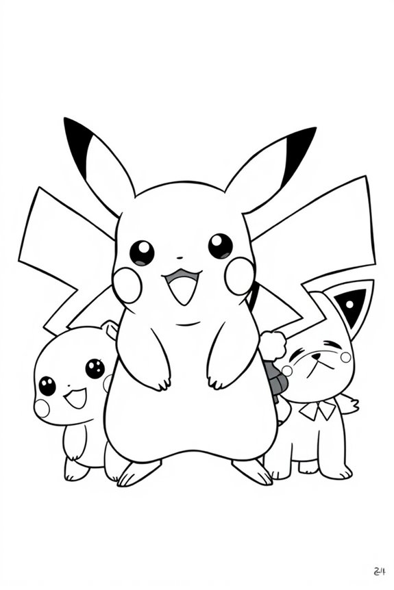 Pikachu Ausmalbild herunterladen