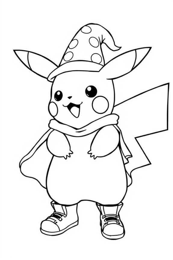 Pikachu-Kostüm Ausmalbild