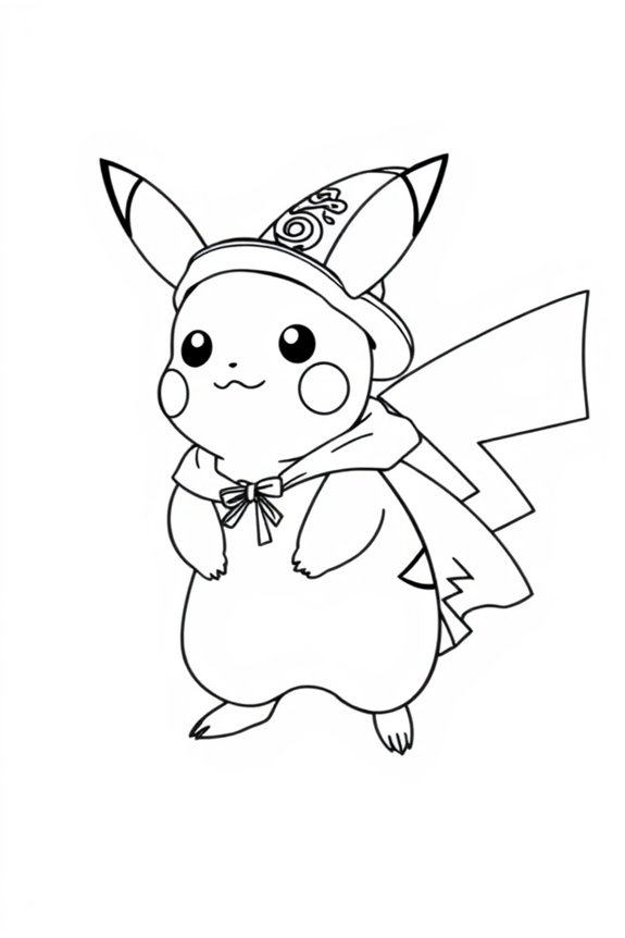 Pikachu-Kostüm Malvorlage