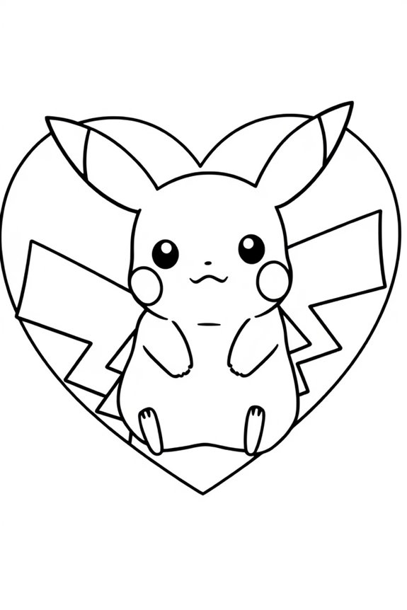 Pikachu Herz Ausmalbild