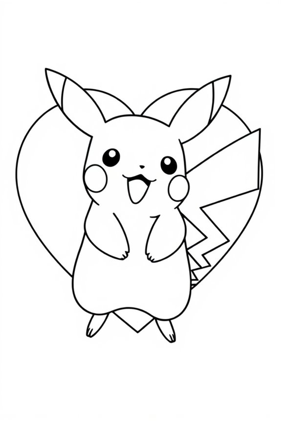 Pikachu Herz Ausmalbild