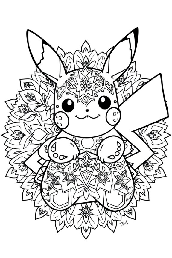 Pikachu Mandala Ausmalbild