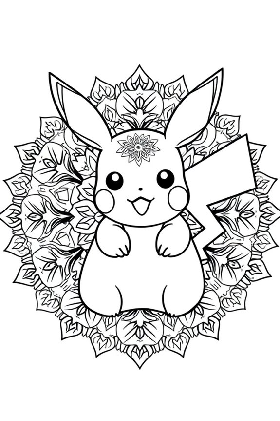 Pikachu Mandala Ausmalvorlage