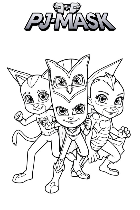 PJ Masks Ausmalbild herunterladen