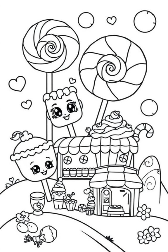 verspielte Candy Shopkins Ausmalbilder