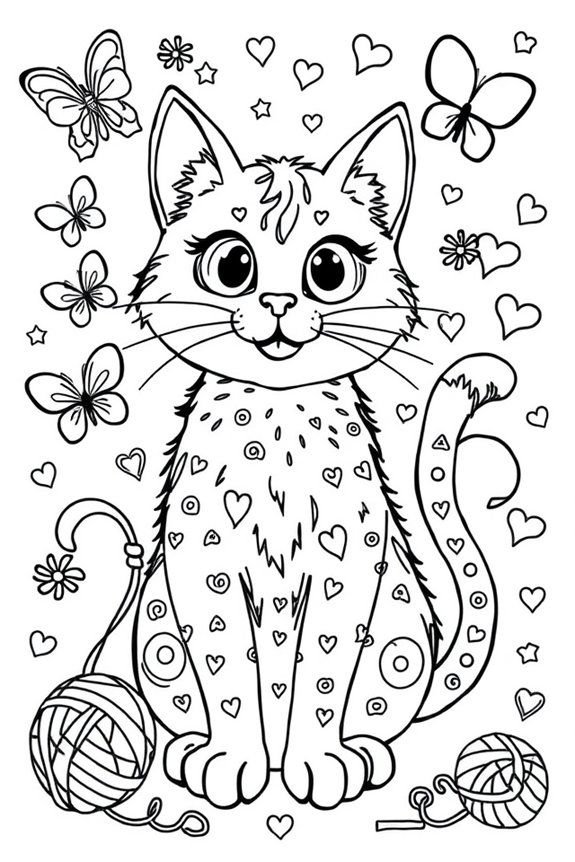 verspielte Katze Ausmalbild