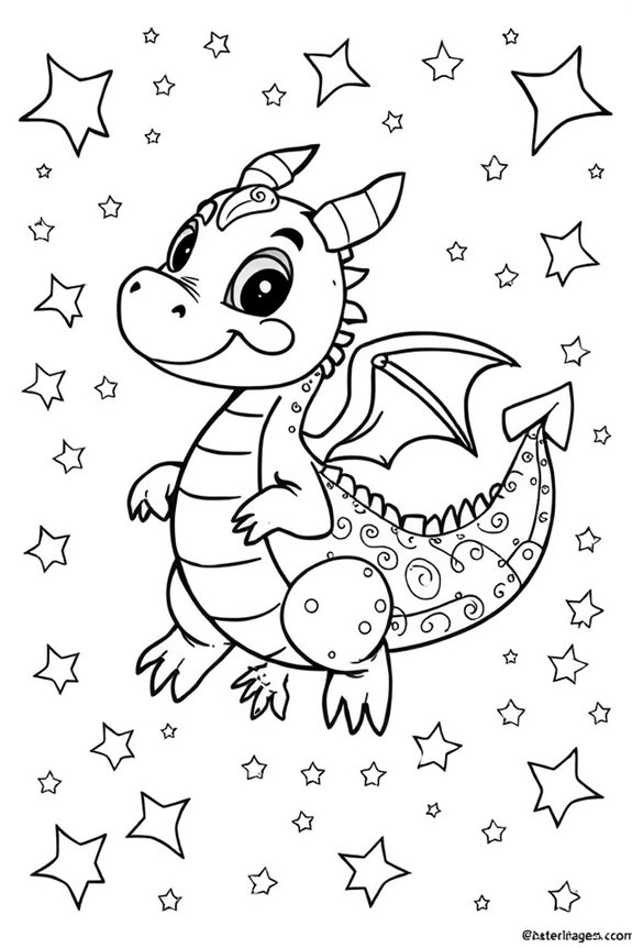 verspielte Drachen Ausmalbild