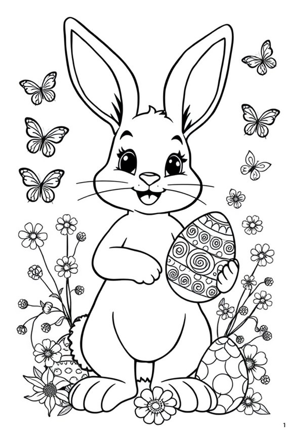 verspielter Osterhase Ausmalbild