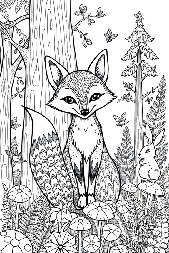 verspielter Fuchs Ausmalbild