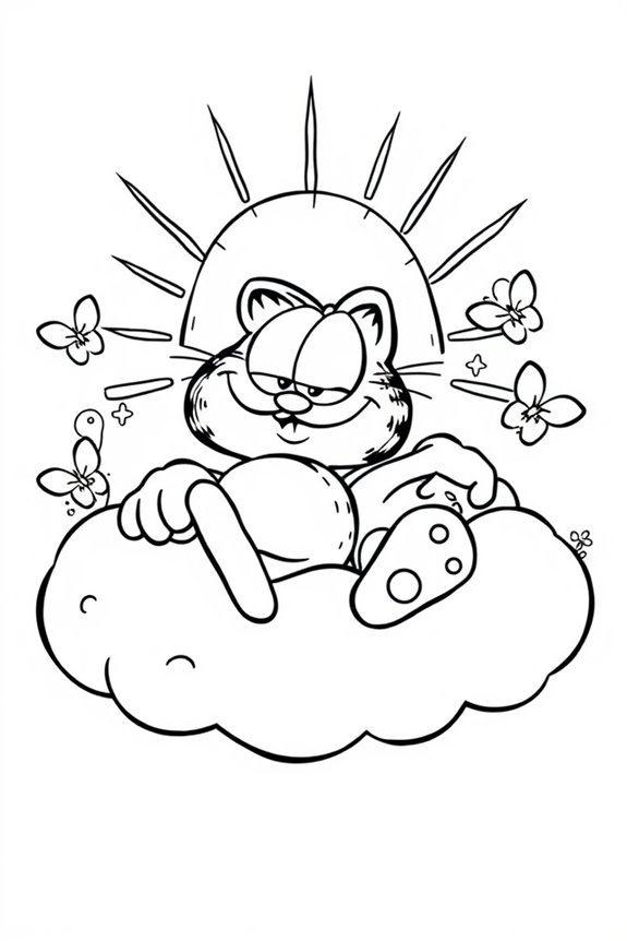 verspielte Garfield Ausmalbild