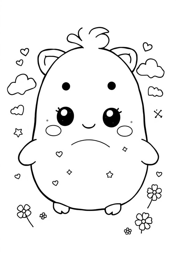 verspielte Squishmallow-Malvorlage