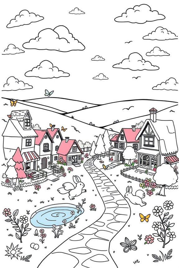 Ponyville Landschaft Ausmalbild