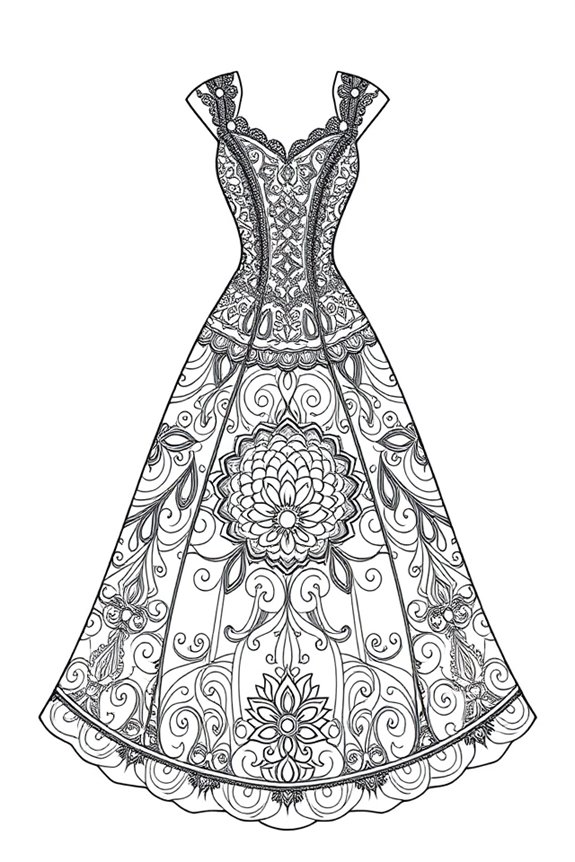 Prinzessinnenkleid Ausmalbild