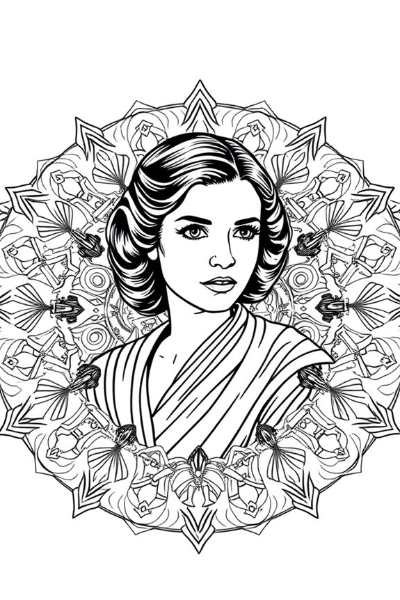 Prinzessin-Leia-Ausmalvorlage