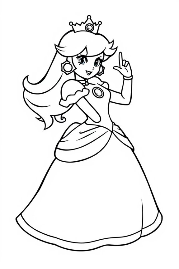 Prinzessin Peach Ausmalvorlage