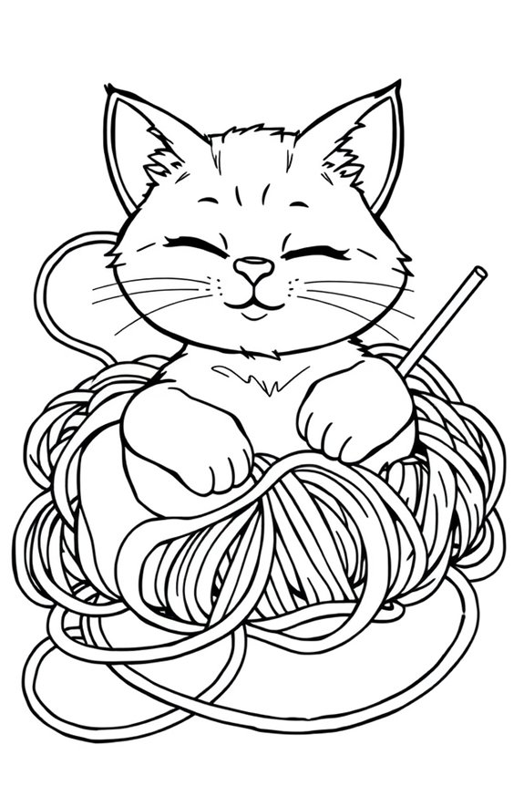 schnurrende Katze Malvorlage