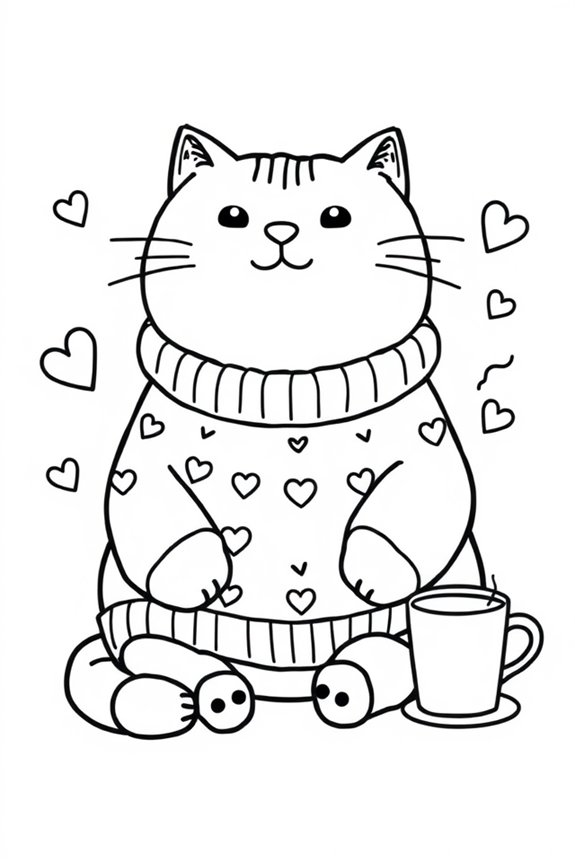 Pusheen gemütlicher Pullover Malvorlage