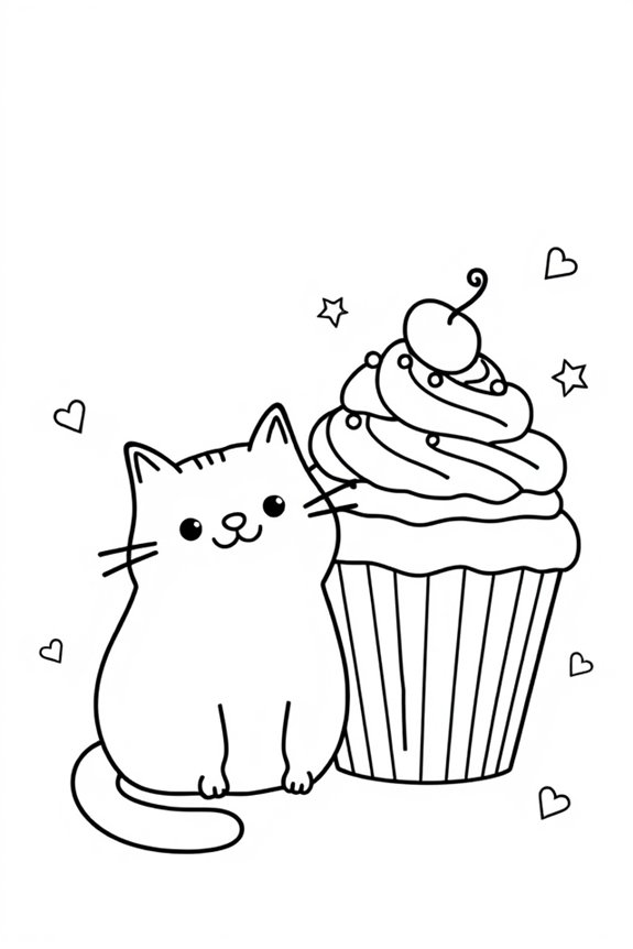 Pusheen Cupcake Ausmalbild