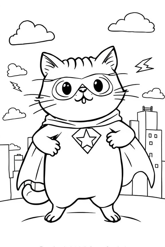 Pusheen Superheld Malvorlage