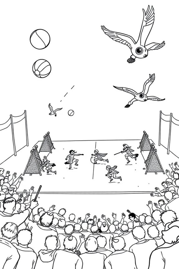 Quidditch-Themen-Malvorlage