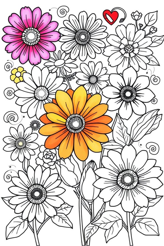 Regenbogen Blumen Malvorlage