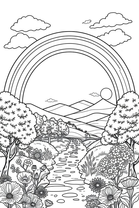 Regenbogen Natur Malvorlage