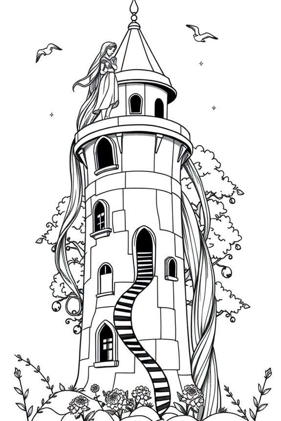 Rapunzel Ausmalbild herunterladen