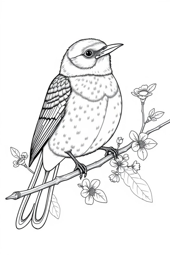 realistische Vogel-Ausmalvorlage