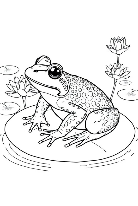 realistischer Frosch Linienkunst