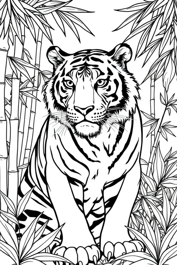 realistische Tiger-Ausmalvorlage