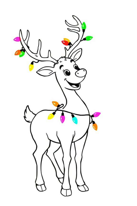 Rentier mit Weihnachtslichtern