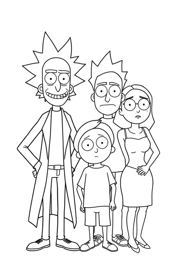 Rick und Morty Ausmalbild