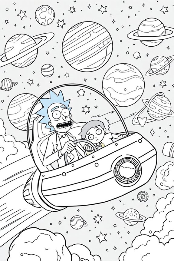 rick und morty ausmalbild
