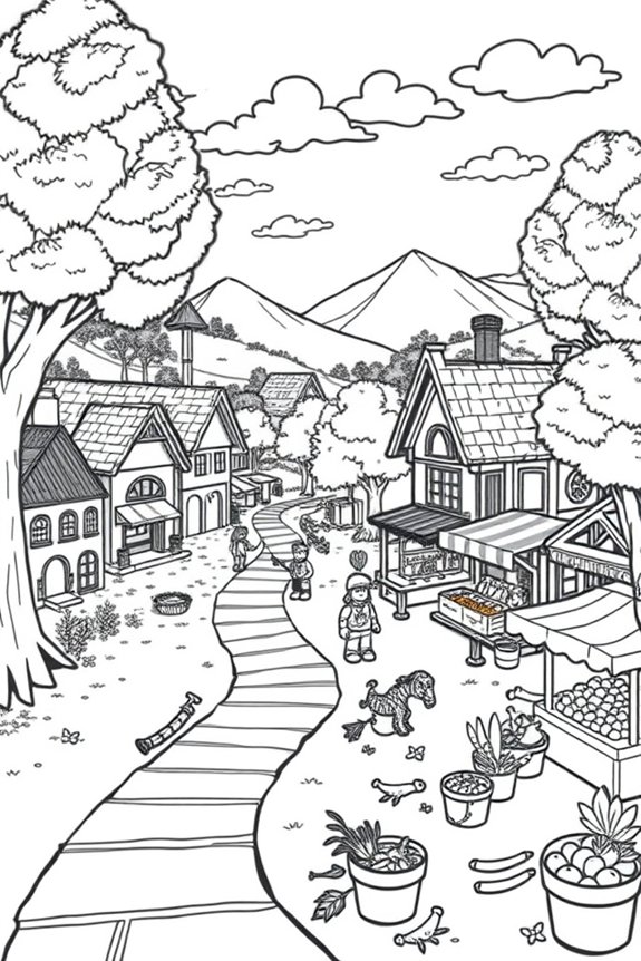Roblox Dorf Szene Malvorlage