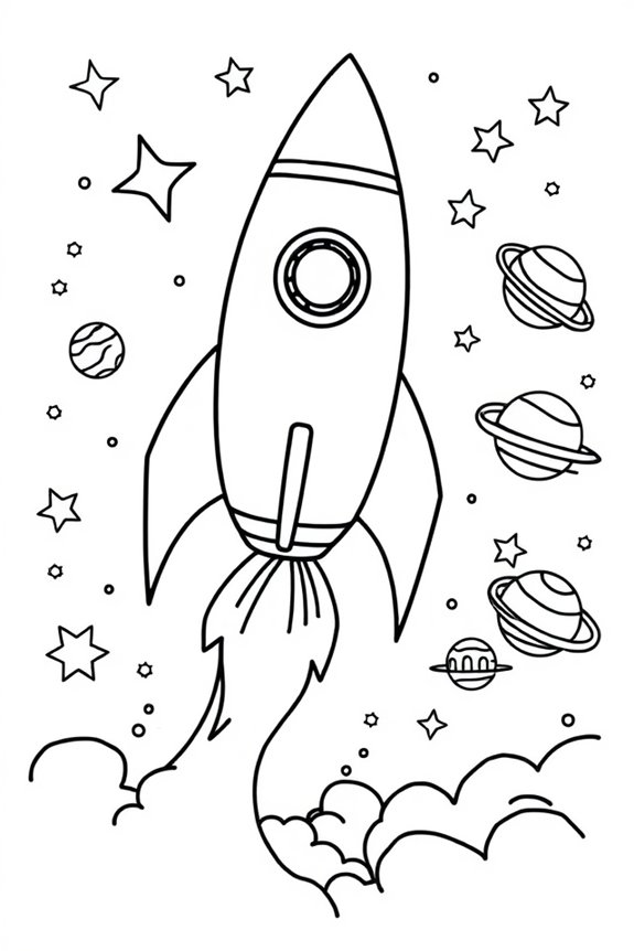 Raketen-Schiff Ausmalbild