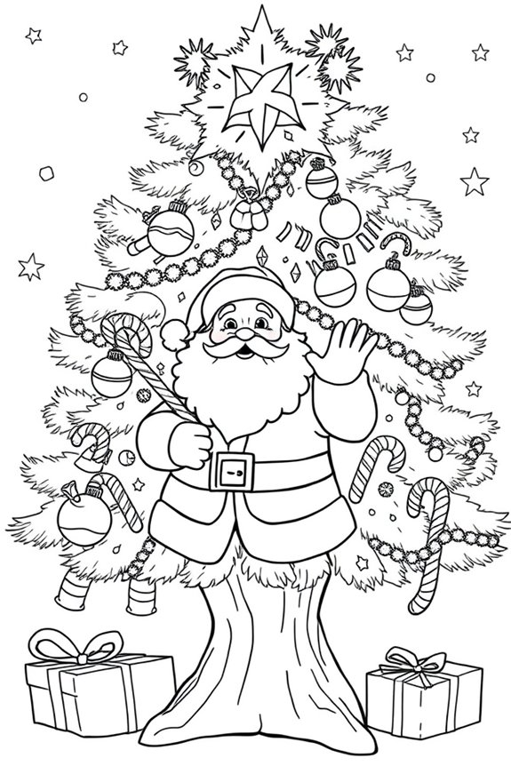 Weihnachtsmann Ausmalbild herunterladen