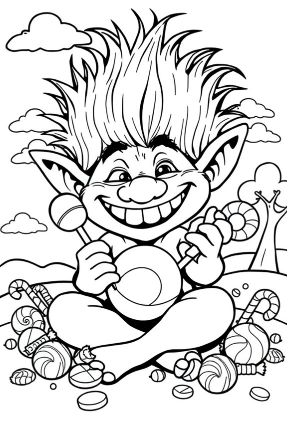alberner Troll Bonbon Ausmalen