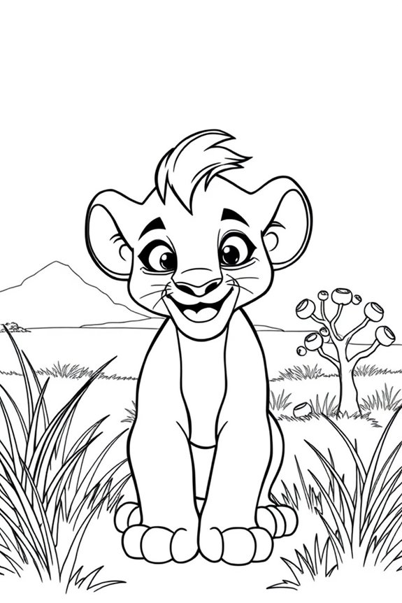 Simba Savanne Ausmalbild