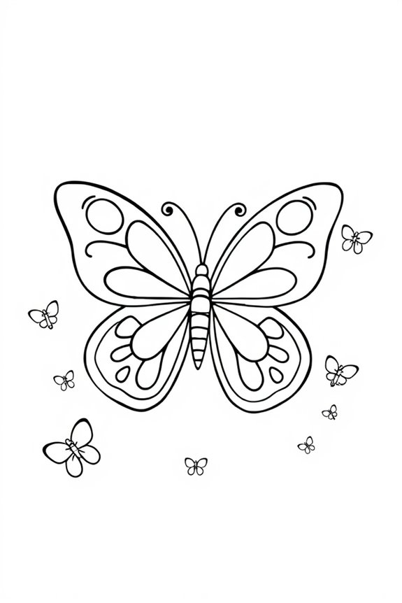 einfache Schmetterling-Ausmalseite