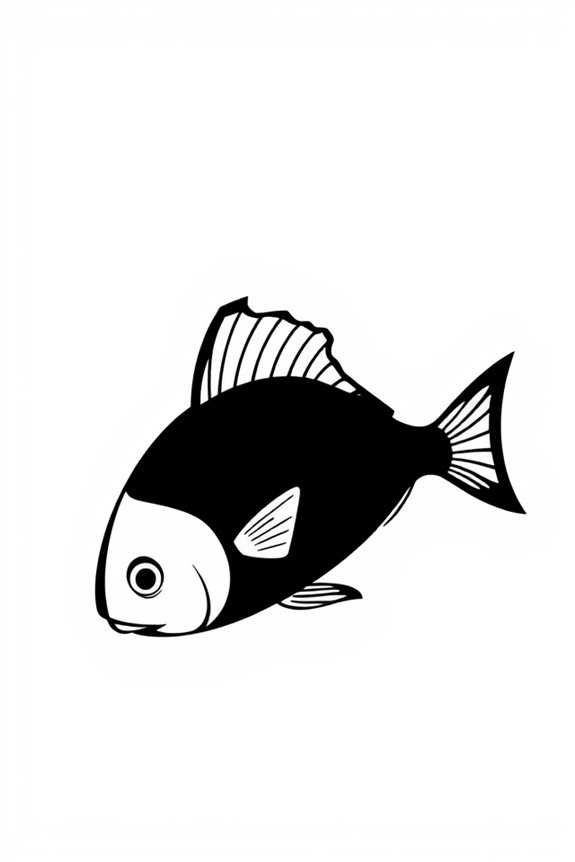 einfache Fisch-Silhouette zum Ausmalen