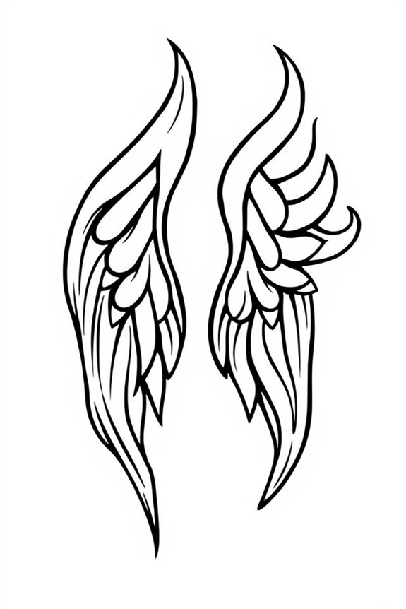 einfache Flammenflügel Ausmalbild