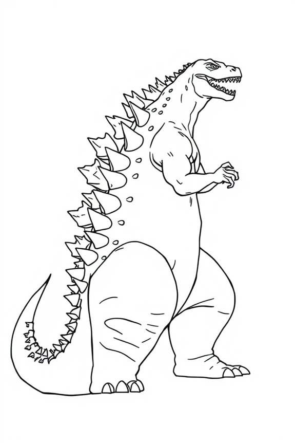 einfache Godzilla-Ausmalvorlage