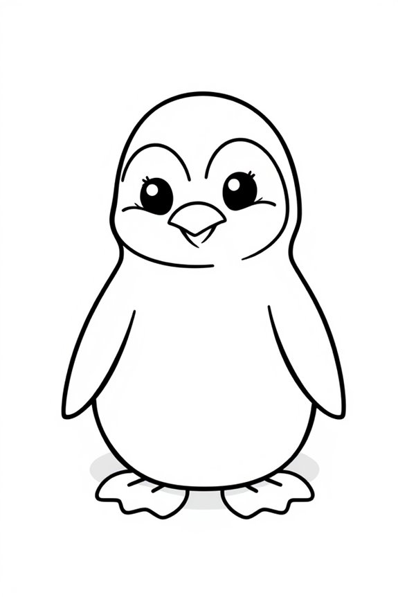 einfache Pinguin-Ausmalvorlage